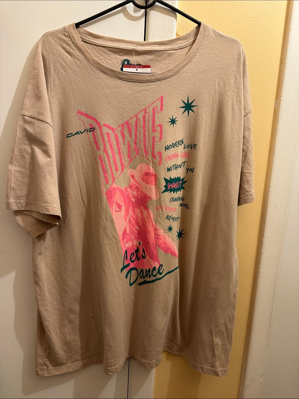 David Bowie 'Let's Dance' Graphic Tee - Beige Pink